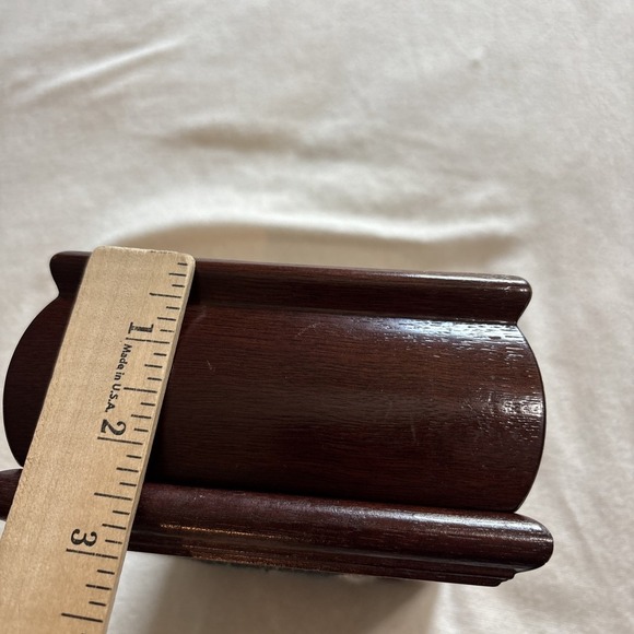 Vintage Wood Floral Tapestry Jewelry Box with Removeable Tray Mirror 8x3.5x5" - Picture 15 of 16